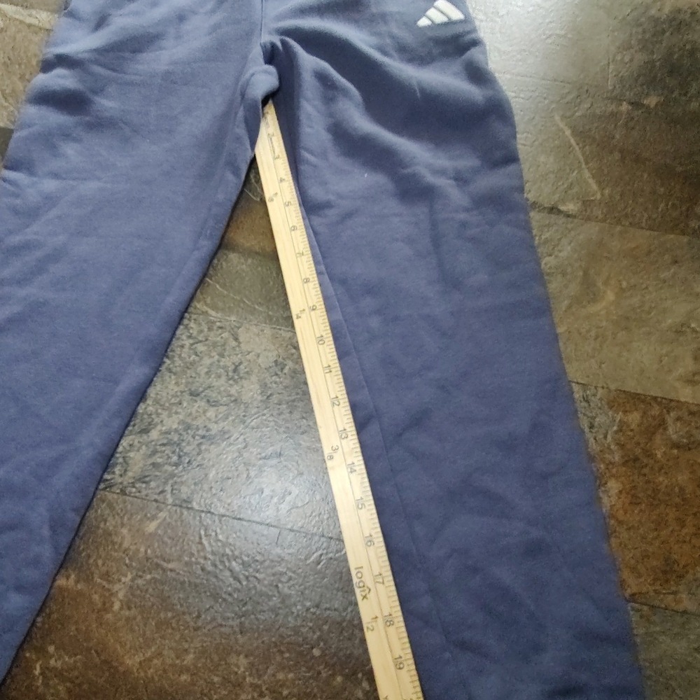 Adidas Sweatpants Kids Size M 10/12 Blue Excellent Fleece Logo Joggers